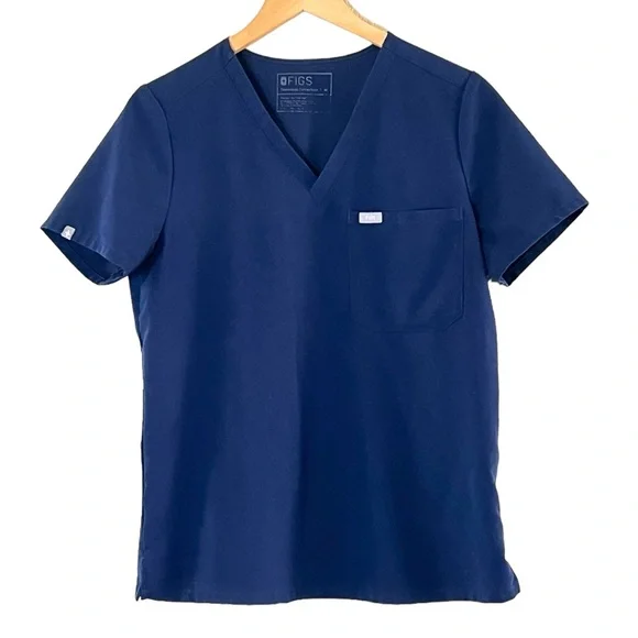 FIGS | Blue v-neck short sleeve technician medical scrubs shirt size med… - Picture 1 of 8